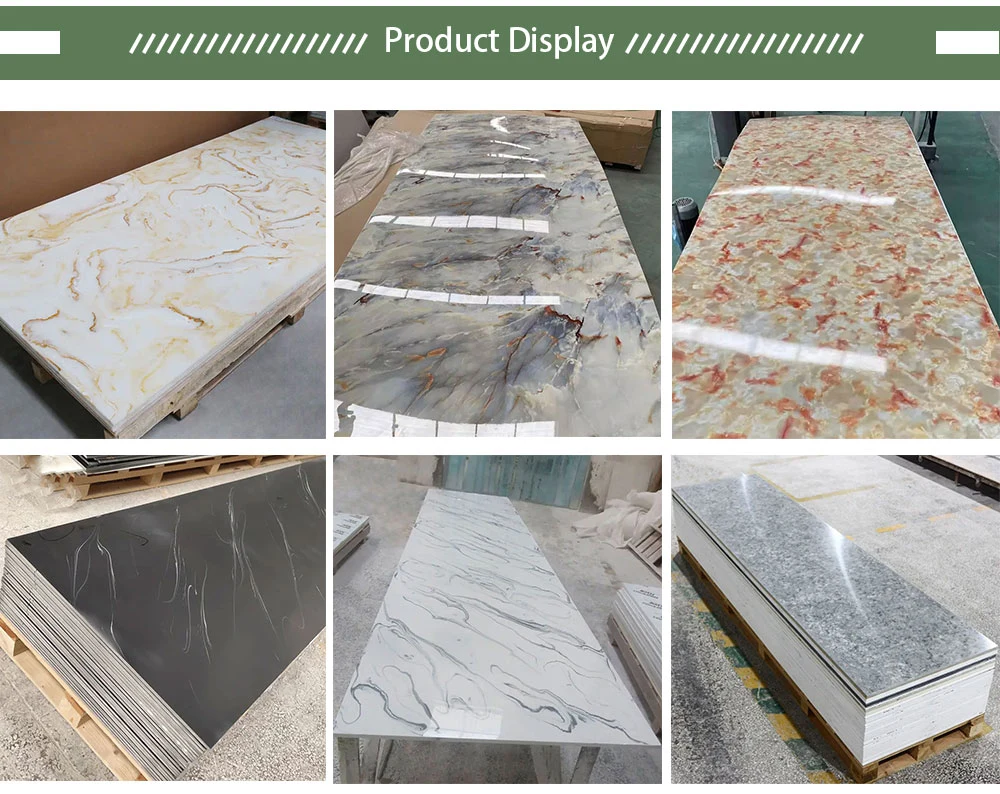 Manufacturers Wholesale High-Quality 6mm 9mm 12mm 20mm Used for Table Tops, Walls, Furniture Decoration Acrylic Artificial Stone Plate Stone Grain Acrylic Plate