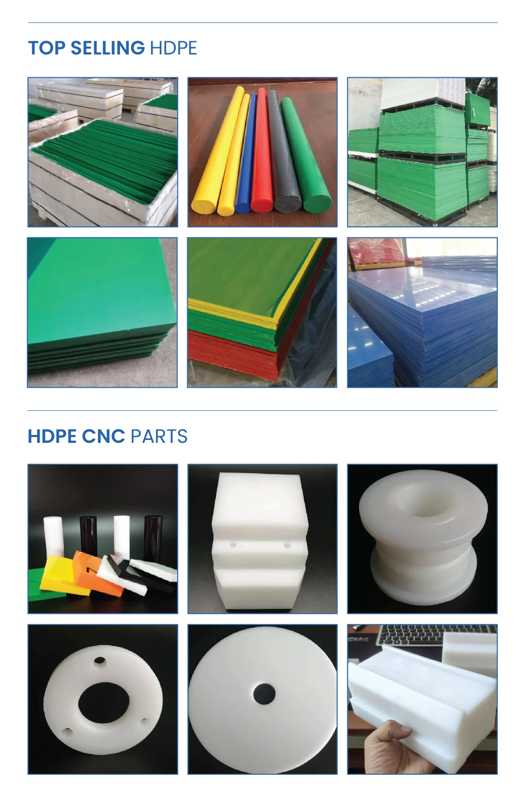 HDPE Sheet UHMWPE Plates PVC PP POM Nylon Sheet for CNC Machining