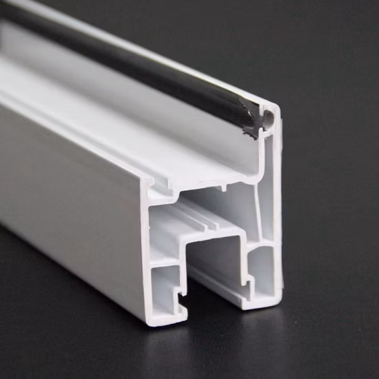 112series Sliding Color and White Co-Extrustion UPVC/PVC Plastic Profile/Plastic Three Tracks Frame Material with Lead Free,